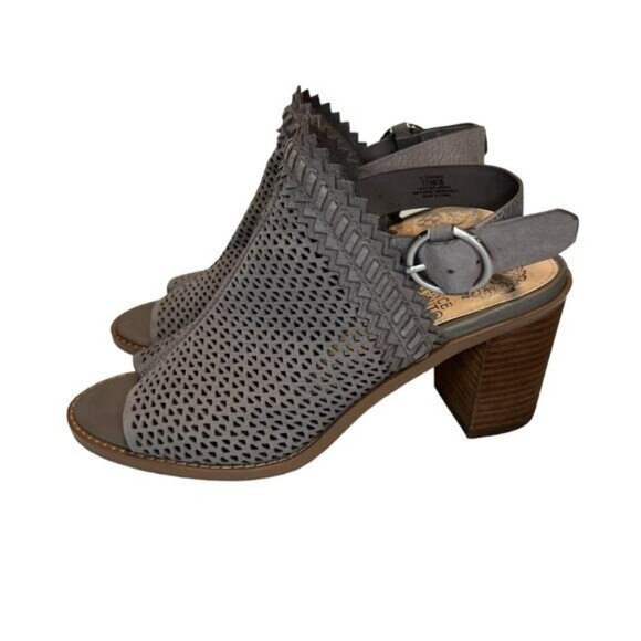 Vince Camuto Tricinda Heeled Sandal Size 7.5, Gray Taupe Slingback - Picture 6 of 16